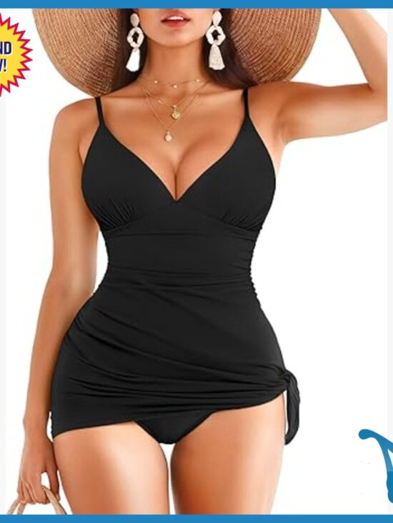 Other - Tummy Control One Piece Swim Dress Ruched Shapewear Bathing Suit